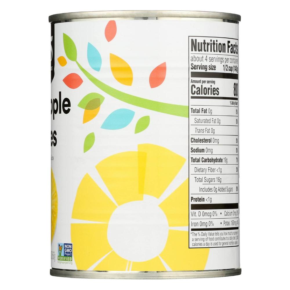 365 By Whole Foods Market Pineapple Slices 20 Ounce - Whlsome - Canned Fruits