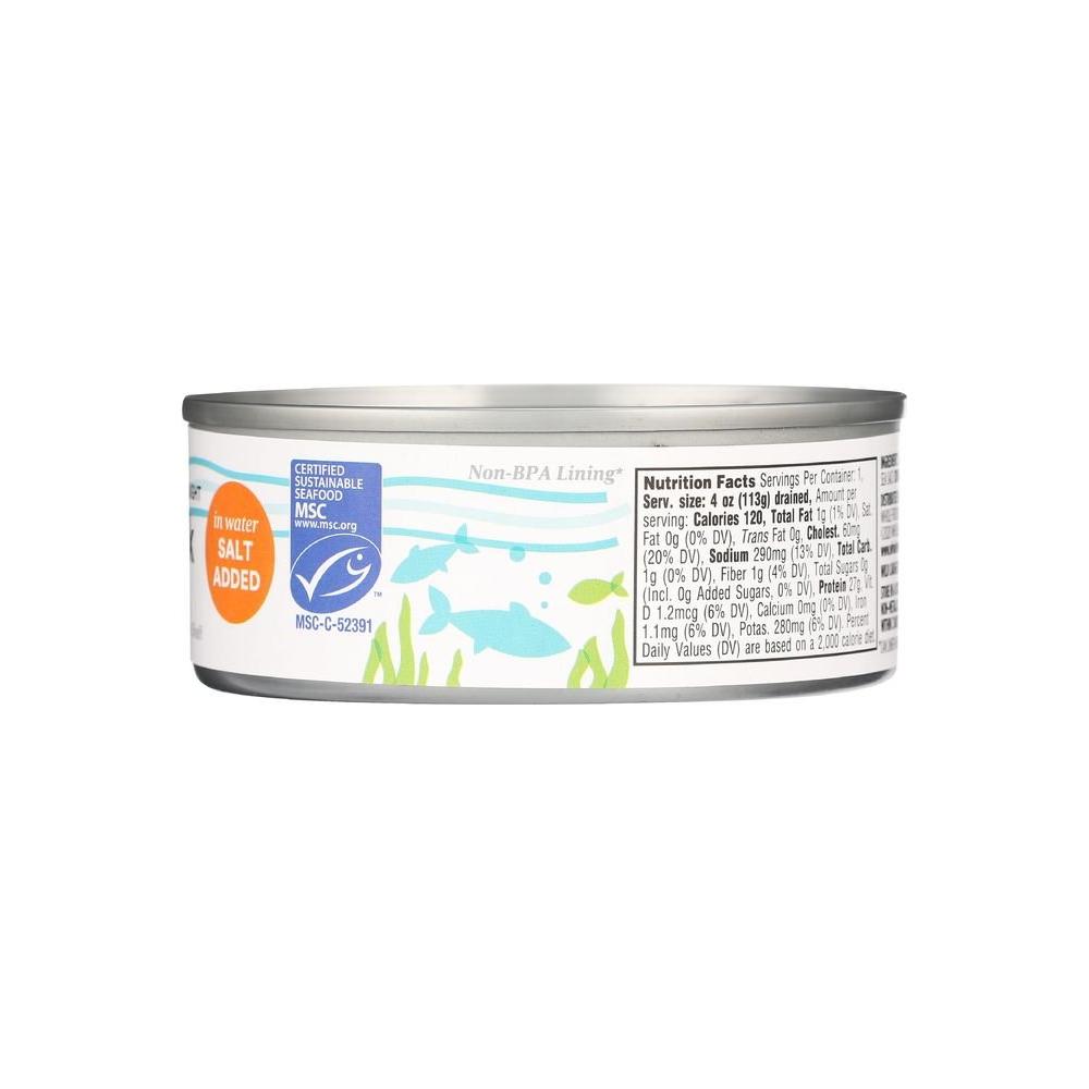 365 by Whole Foods Market Salted Skipjack Tuna in Water 5 Ounce - Whlsome - Seafood Products