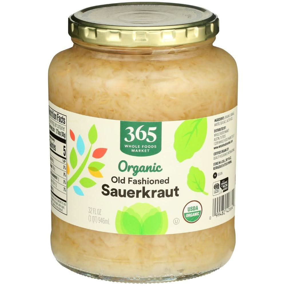 365 by Whole Foods Market Sauerkraut Organic 32 Fl Oz - Whlsome - Pickle &amp; Relishes