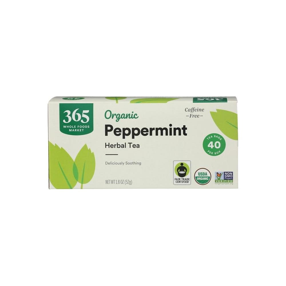 365 by Whole Foods Market Tea Peppermint Organic 40 Count - Whlsome - TEA