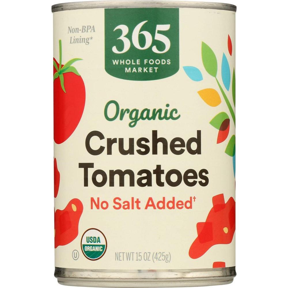 365 by Whole Foods Market Tomatoes Crushed No Salt Added Organic 15 Ounce - Whlsome - Canned & Jarred Vegetables