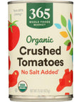 365 by Whole Foods Market Tomatoes Crushed No Salt Added Organic 15 Ounce - Whlsome - Canned & Jarred Vegetables