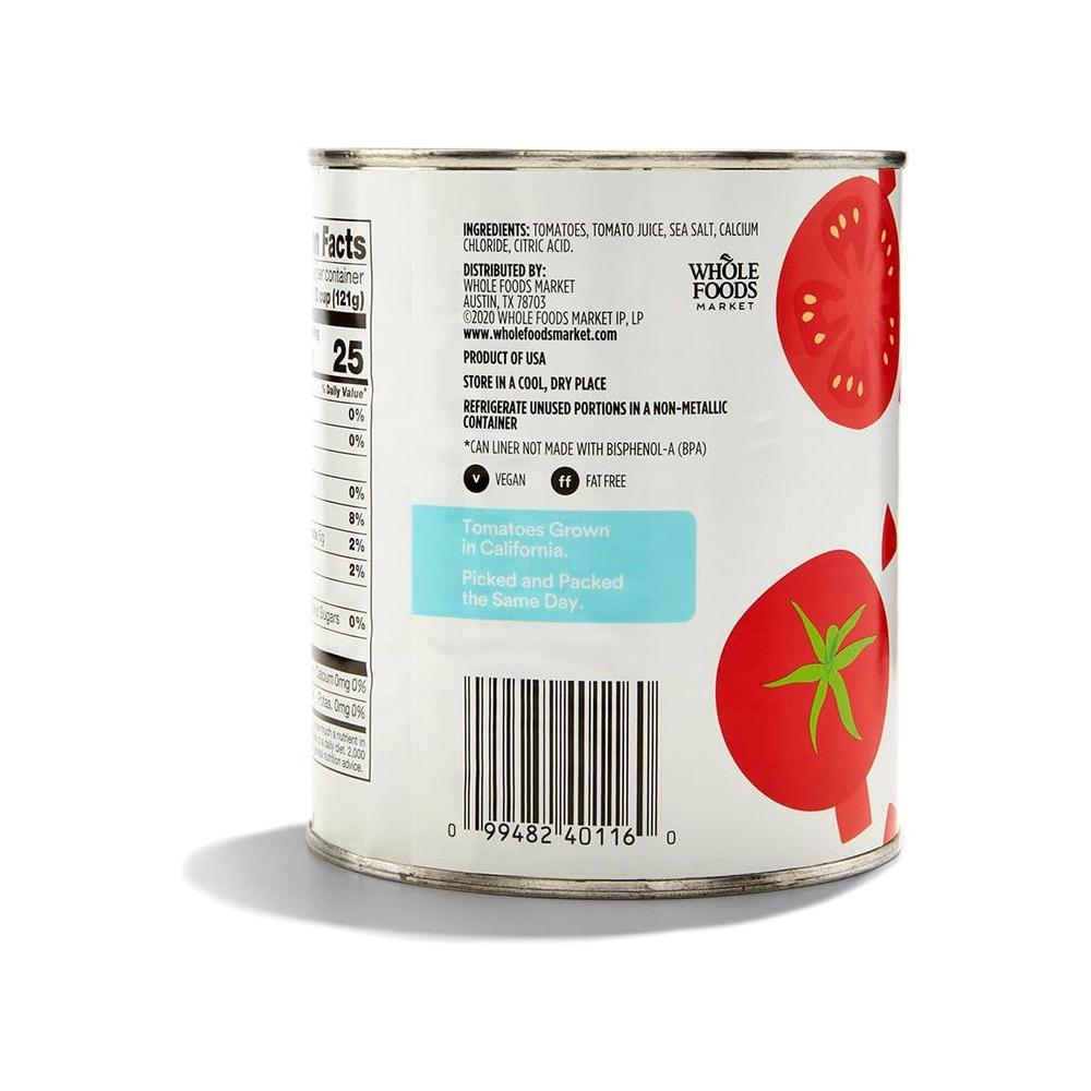 365 by Whole Foods Market Tomatoes Diced 28 Ounce - Whlsome - Canned & Jarred Vegetables