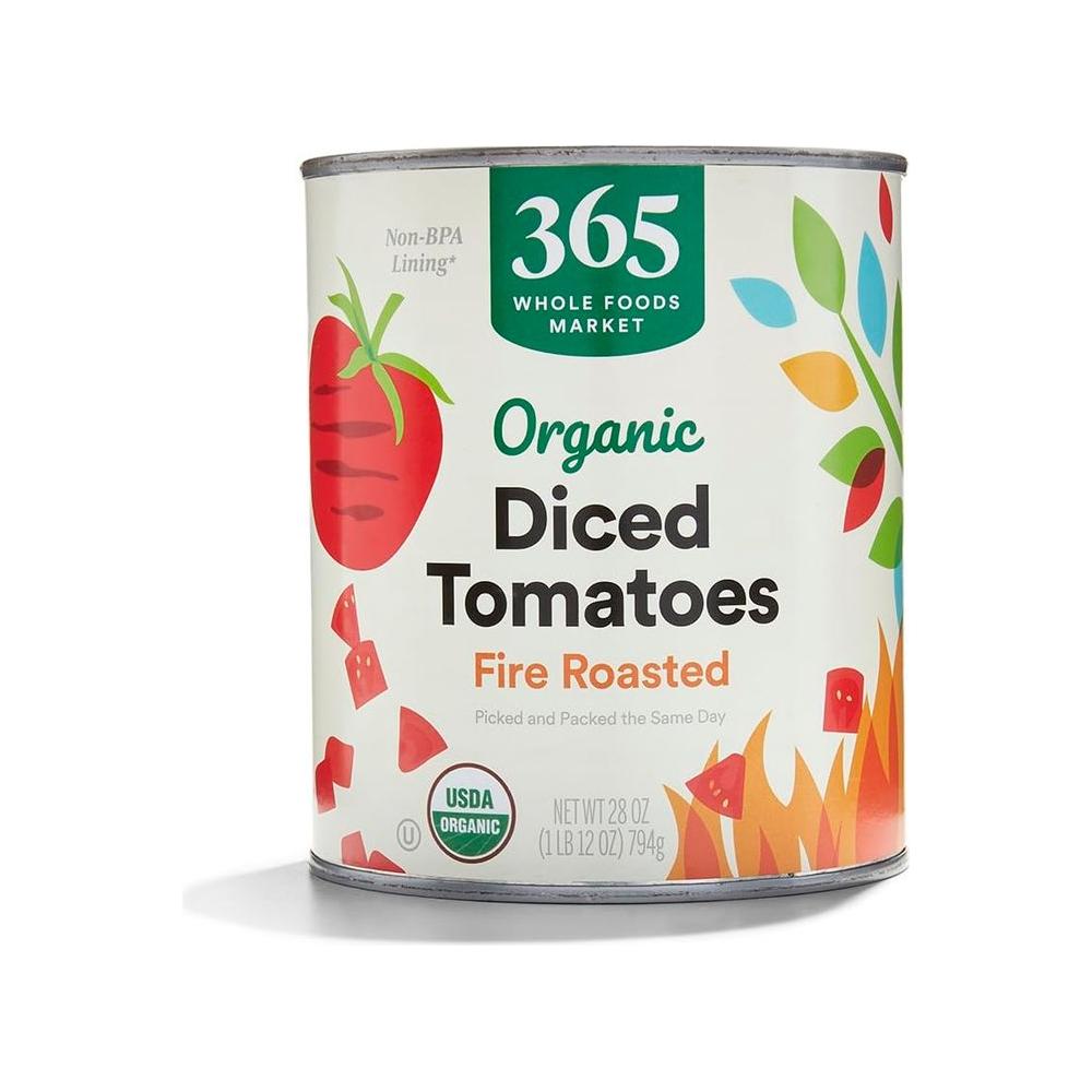 365 by Whole Foods Market Tomatoes Diced Fire Roasted Organic 28 Ounce - Whlsome - Canned & Jarred Vegetables