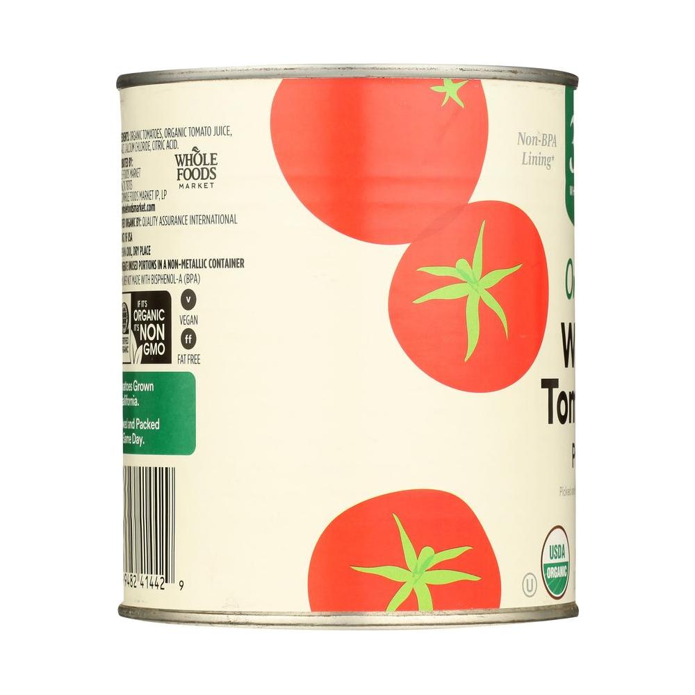 365 by Whole Foods Market Tomatoes Whole Peeled Organic 28 Ounce - Whlsome - Pasta