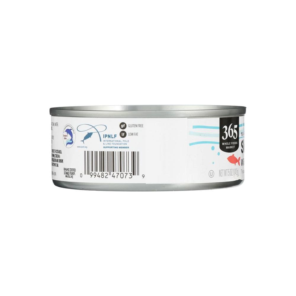 365 by Whole Foods Market Unsalted Skipjack Tuna in Water 5 Ounce - Whlsome - Fish Products