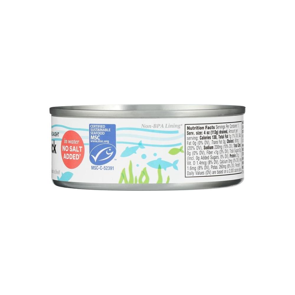 365 by Whole Foods Market Unsalted Skipjack Tuna in Water 5 Ounce - Whlsome - Fish Products