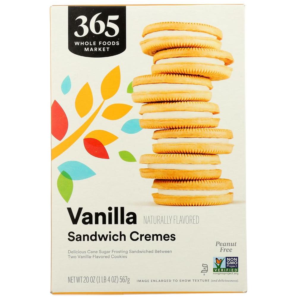 365 by Whole Foods Market Vanilla Sandwich Creme Cookies 20 Ounce - Whlsome - Cookies &amp; Biscuits