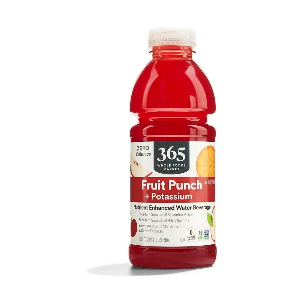 365 By Whole Foods Market Water Nutrient Fruit Punch Potassium No Calorie 20 Fl Oz - Whlsome - Flavored Water