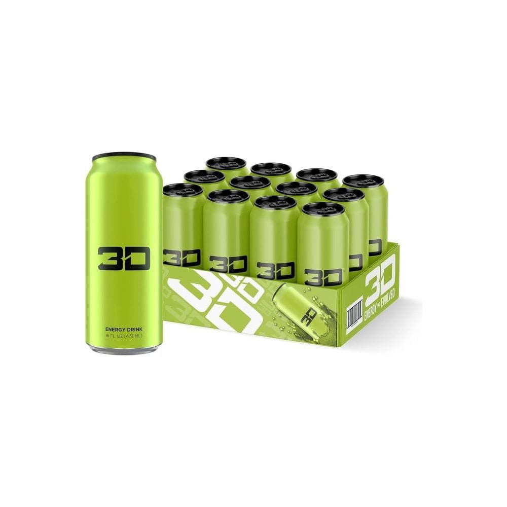 3D Energy Citrus Dew - Sugar Free Energy Drink - 6 Fluid Ounce - 12 Pack - Whlsome - Sports Nutrition