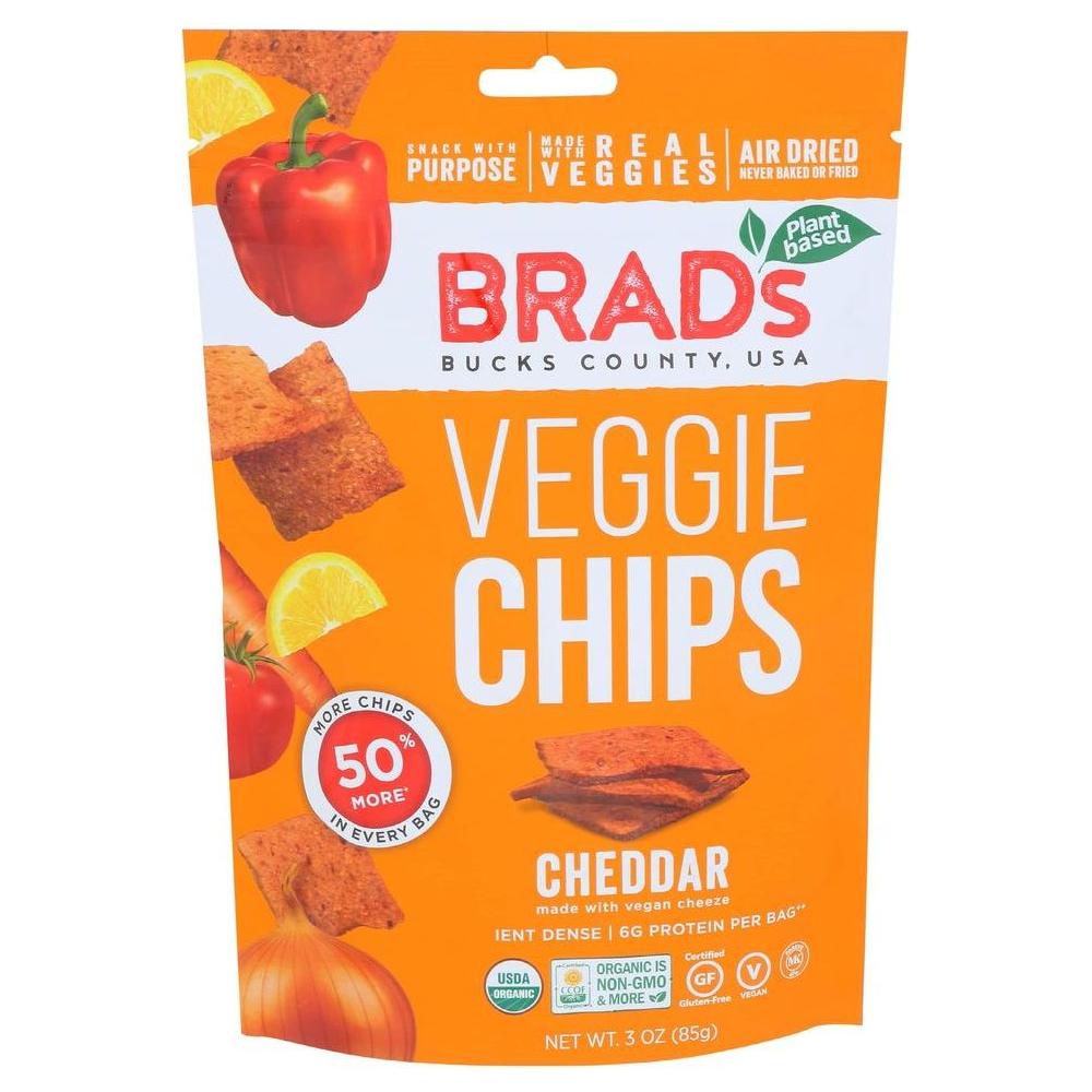 3oz Cheddar Flavor - Famous Brads Raw Chips - Vegan, Gluten Free, Natural, Healthy Snack - Whlsome - Snacks