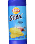 (4 Pack) Lay's Stax Salt & Vinegar Potato Crisps 5.5 oz - Whlsome - Snacks