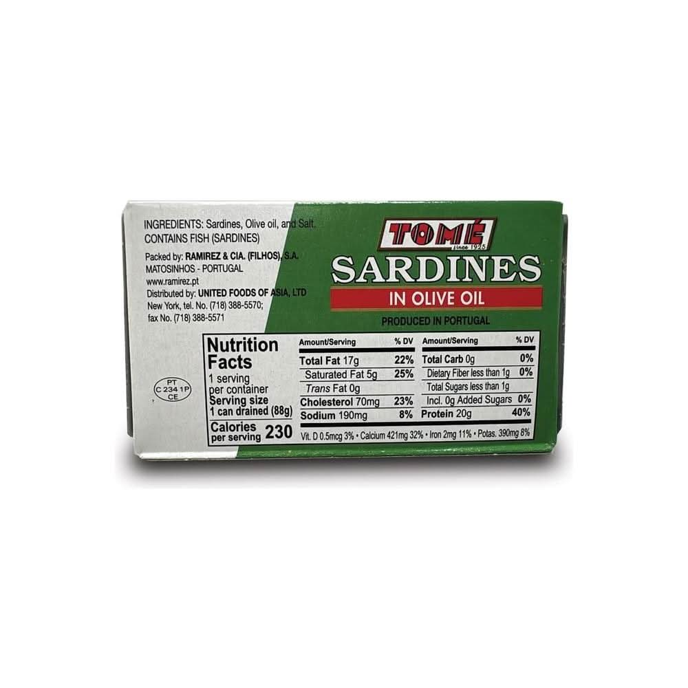 4 Packs Tome Sardines In Olive Oil 125g Ea - Whlsome - Olive Oil