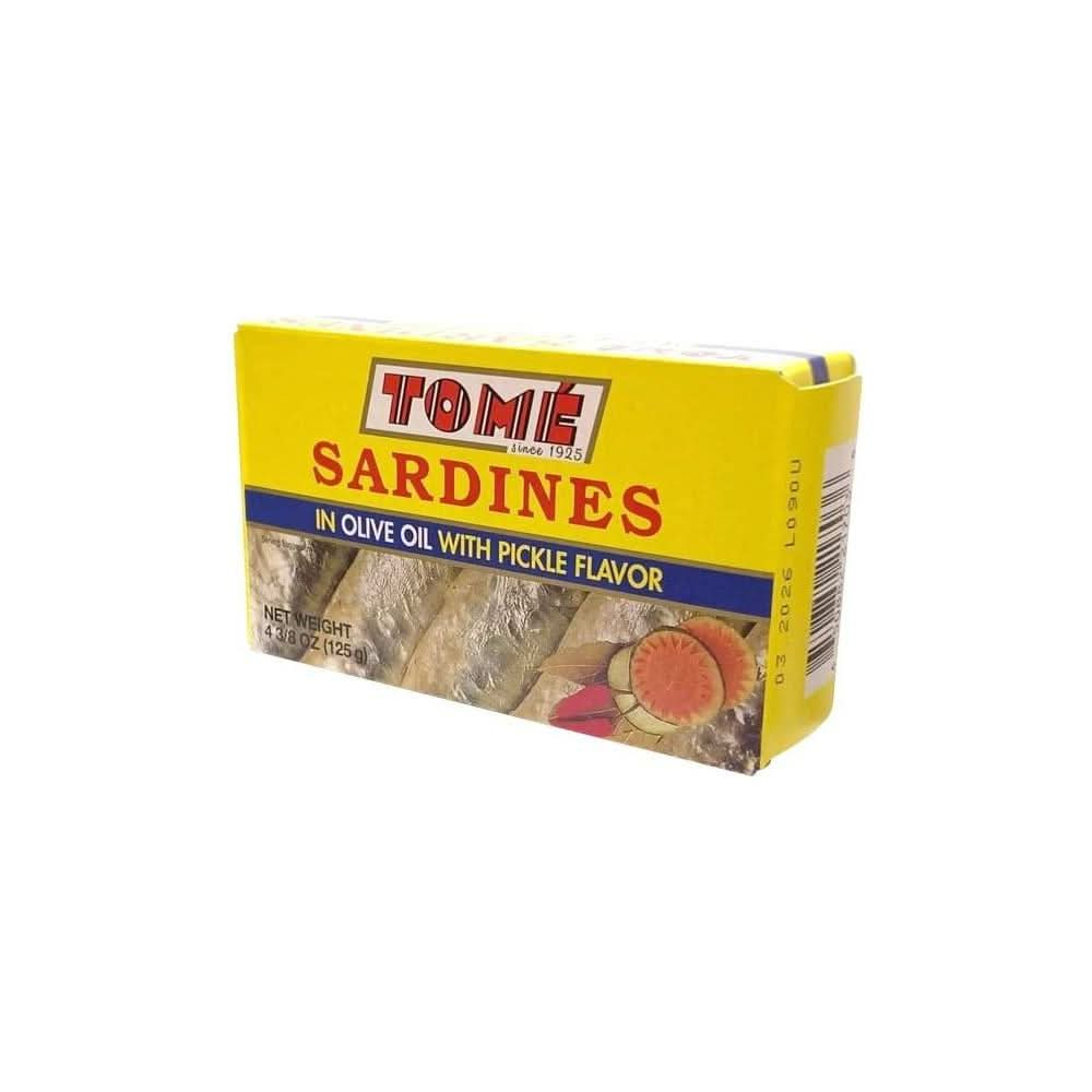 4 Packs Tome Sardines In Olive Oil w Pickle Flavor 125g Ea - Whlsome - Olive Oil