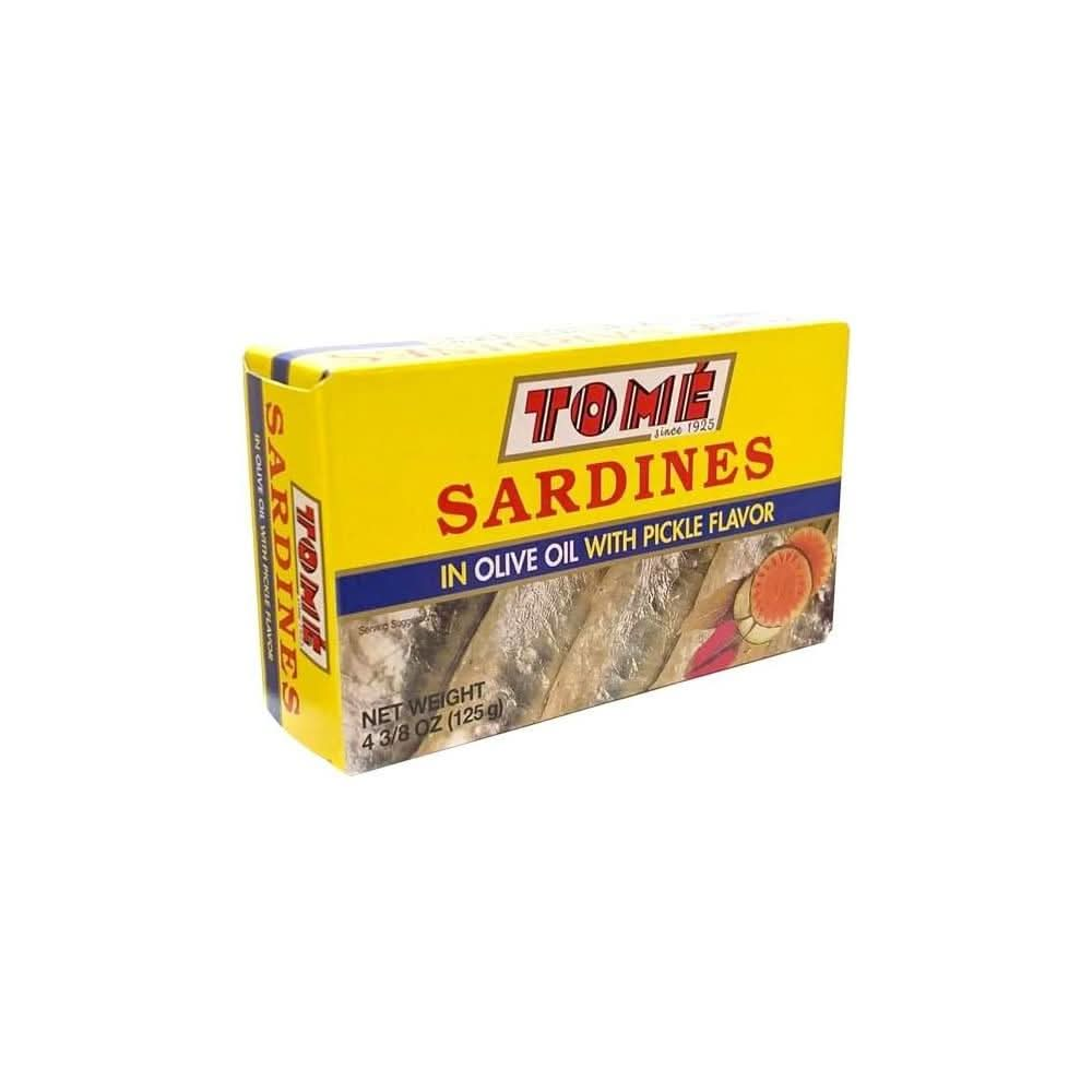 4 Packs Tome Sardines In Olive Oil w Pickle Flavor 125g Ea - Whlsome - Olive Oil