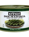 Krinos Dolmas Stuffed Grape Leaves with Rice Mediterranean Herbs in Sunflower Oil  Super Tasty Ready to Eat Vegan Rolls  Traditional Turkish Recipe  Dolmades Can 1