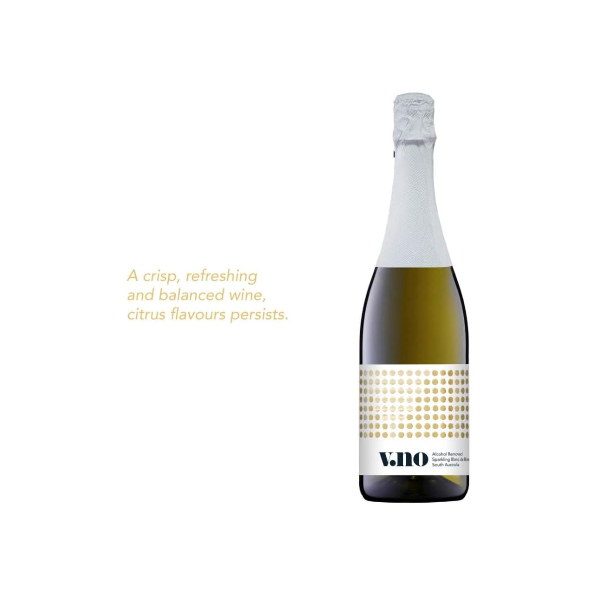 Vno Non Alcoholic Wine  Sparkling Blanc de Blancs White 750mL  Vegan and Gluten Free  Made in Australia from 100 Australian Grapes  Crisp and Refreshing with Citrus Flavors 1 Bottle