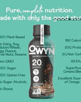 OWYN 100% Vegan Plant-Based Protein Shake, Cold Brew Coffee, 12 Pack, with 20g Plant Protein, Omega-3, Prebiotic supplements, Superfoods Greens Blend, Gluten-Free, Soy-Free, Non-GMO