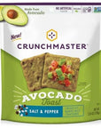 Crunchmaster Multiseed Crackers Roasted Garlic Original Rosemary  Olive Oil and Avacado Toast Salt  Pepper 4 Ounce Pack of 4  with Make Your Day Bag Clip