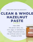 powbab Hazelnut Paste  100 USA Grown Hazelnuts 8 oz Premium Dark Roast Nutty Flavor Sugar Free Hazelnut Spread No Added Sugar Use for Hazelnut Butter or Keto Hazelnut Spread NonGMO Vegan