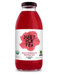 Just Ice Tea Organic Iced Tea 16 Fl Oz Glass Bottles Berry Hibiscus Herbal Tea Pack of 12