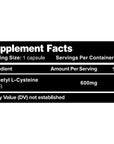 Leviathan Nutrition NAC Supplement N-Acetyl Cysteine for Lung, Liver, Immune Support - Potent Antioxidant Support to Boost Glutathione Levels 600mg, 120 Capsules