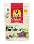 Sun-Maid Organic California Sun-Dried Raisins - (2 Pack) 32 oz Resealable Bag - Organic Dried Fruit Snack for Lunches, Snacks, and Natural Sweeteners