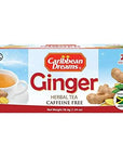 Caribbean Dreams Instant Ginger Tea 100 Ginger Root 24 Tea Bags Pack of 3  Total 72 Tea Bags