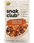 Snak Club All Natural Cajun Style Snack Mix Individual Snacks For Lunch or School Peanuts Corn Sesame Sticks  Almonds Mix 675Ounces Pack of 6