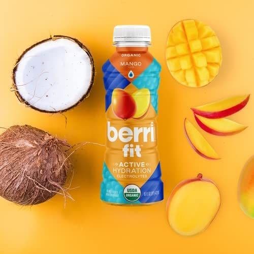 Berri Fit Mango Organic Sports Drink Alternative with Natural PlantBased Electrolytes Low Calorie Fitness Beverage NonGMO Paleo Friendly 16oz Pack of 12