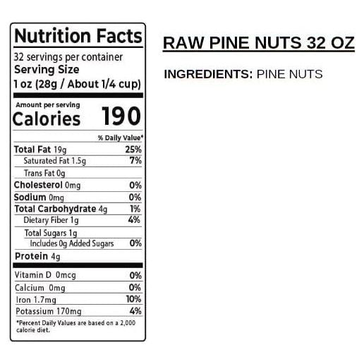 Pine Nuts Raw 2 Lbs 32 oz  Whole  Natural Unsalted Pignolias  Healthy Protein Snack and Versatile for Cooking Baking Salads Pesto Sauce Vegan Keto Paleo Friendly Gluten Free Compare to Organic Pine Nut  Jaybees