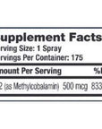 Pure Advantage Liquid Vitamin B12 Methylcobalamin Spray, 1 Ounce