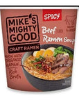 Mikes Mighty Good 319669 18 oz Spicy Beef Flavor Ramen Noodle Soup Cup  Pack of 6