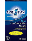 One A Day Men's Pre-Conception Health Multivitamin to Support Healthy Sperm, Supplement for Men with Vitamin C, Vitamin E, Selenium, Zinc, and Lycopene, 30 Count