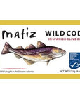 Matiz Wild Cod in Olive Oil  From Spain  5 Pack  Natural Artisan Wild Caught Fish  Packed Fresh Never Frozen