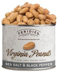 FERIDIES 9oz Assorted Seasoned Super Extra large Virginia Peanuts 4 pack - (Salted, Hot and Spicy, Sea Salt & Black Pepper & Redskin) - 36 ounces total