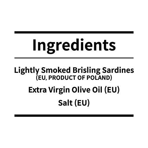 Otter Kingdom Two Layer Brisling Sardines in Extra Virgin Olive Oil Wild Caught 375OZPack of 12