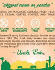 BUTTER COUNTRY Rich  Creamy Buttermilk Syrup  Peaches  Cream Flavor  No Artificial Flavors No Corn Syrup GlutenFree rBSTFree Dairy  Syrup for Pancakes Waffles  Desserts  16 fl oz1 Pack