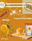 FZYEZY Natural Freeze Dried Mango Fruit for Kids and Adults | Camping Vegan Snacks Ready to Eat | Survival Food |Freeze-Dried Fruits Cubes|Pantry Groceries dehydrated Snacks (Mango, 200 gm)