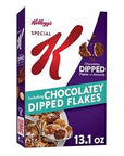 Cold Breakfast Cereals by Special K in Chocolatey Dipped Flakes Flavor with Real Almonds that is a Good Source of Fiber and 11 Vitamins and Minerals The Ideal Pantry Snack Cereal for the Whole Family for 2 Packs of 131 Oz