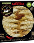 Grilled Catch Wild Caught BRISLING SARDINES in olive oil 42 oz120g pack of 5 Product of Latvia Chili Pepper