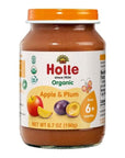 Holle Organic Baby Food Jars - Apple & Plum - (6 Jars) - for babies 6 months and up+