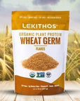 Lekithos Organic Wheat Germ Protein Flakes  8 oz  8g Protein  Certified USDA Organic NonGMO Project Verified No Added Sugars  Certified Vegan