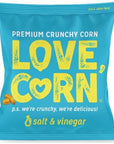 LOVE CORN Salt  Vinegar 07oz x 20 Bags  Delicious Crunchy Corn  Healthy Family Snacks  Gluten Free Kosher NONGMO  Alternative for Chips Nuts Crackers  Pretzels  Perfect for Charcuterie Boards