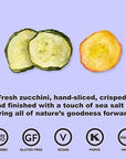 Root Foods Zucchini Chips, Natural Veggie Snack, Non-GMO Vegetable Crisps, Good for Adults, Kids, Vegan, Gluten Free, Halal, 6 pack