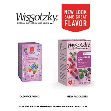 Wissotzky Wildberry Blast Herbal Tea 20 Tea Bags  Berry Blend  Caffeine Free Tea