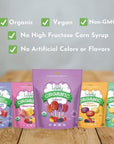 Lovely Candy Co Organic Sour Chewy Candies 8oz Bag 1pack  Natural Raspberry Apple  Cherry Flavors  Vegan Gluten Free NonGMO No Artificial Ingredients Individually Wrapped