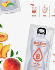 BOLERO  Iced Tea  Peach Flavored Sugar Free and Low Calorie Powdered Drink Mix Makes 12 Gallon for Strong Flavor or 1 Gallon for Mild Flavor 12 Large Sachets  Europes Favorite Drink Mix