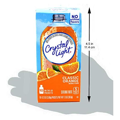 Crystal Light On The Go Packets Classic Orange With Vitamin C and Calcium 10 CT