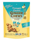 Prince of Peace Pineapple Coconut Ginger Chews  Candied Ginger  4 oz bag  Candy Pack  Natural Candy  Healthy Snack  Vegan and GlutenFree